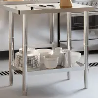 vidaXL 2025 cloris Table de travail de cuisine 82,5x55x85 cm Acier inoxydable - Chariot de service Sale1732487 1parcel