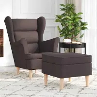 Prolenta Maison Exclusive - Fauteuil avec repose-pieds, tissu marron foncé