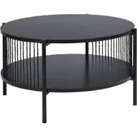 HowHomely | Table basse - noir - 74 x 74 x 41 cm - Table basse - style loft