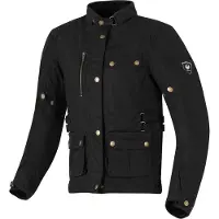 Merlin Harriet Veste Moto Femme en Coton Ciré Noir Taille XS