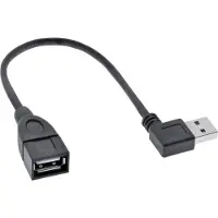InLine 34602R Rallonge Smart USB 2.0 coudée, prise/prise femelle, type A, noir, 0,2m