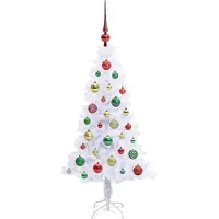 vidaXL Sapin de Noël artificiel avec 150 LED Blanc 120 cm PVC et Acier