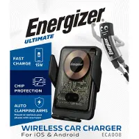 Energizer ECA008, Auto, USB, Chargement sans fil, Noir