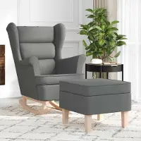 Prolenta Maison Exclusive - Fauteuil à bascule avec repose-pieds, tissu gris foncé