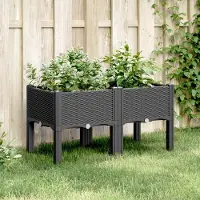 Prolenta Maison Exclusive - Jardinière sur pieds, noire, 80 x 40 x 42 cm, PP