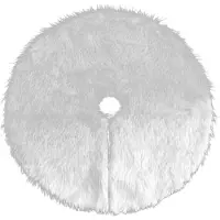 Yakimz Couverture d'arbre de Noël Couverture d'arbre de Noël blanche de haute qualité en peluche + tissu non tissé pour la décoration de l'arbre de Noël 90cm