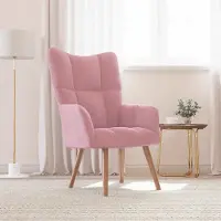 Prolenta Maison Exclusive - Fauteuil de détente en velours rose