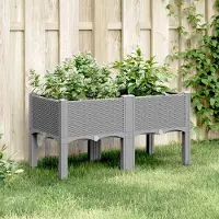 Prolenta Maison Exclusive - Jardinière sur pieds, gris clair, 80 x 40 x 42 cm, PP