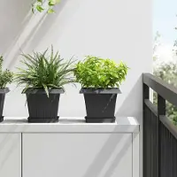 Prolenta Maison Exclusive - Pots de fleurs, lot de 24, noir, 20 x 20 x 16 cm, plastique
