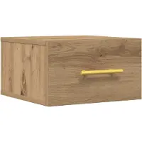 Syfax Cabinet de chevet Montage mural Chêne artisanal 35 x 35 x 20 cm