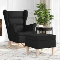 Prolenta Maison Exclusive - Fauteuil à bascule avec repose-pieds, tissu noir