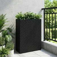 Prolenta Maison Exclusive - Grand bac à plantes noir 55 x 22 x 70 cm en polyrotin