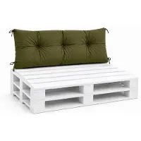VBChome Coussin pour palettes pour palettes Euro, mobilier, support de palette, jardin, balcon, 12 couleurs, rembourrage en flocons de mousse, coussin de dossier couleur olive, 120 x 40 cm