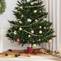 Prolenta Support de sapin de Noël, modèle exclusif, couleur rouge, dimensions 50 x 50 x 15,5 cm, en acier