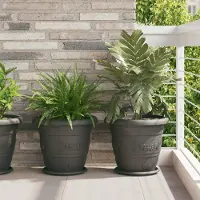 Prolenta Maison Exclusive - Jardinières, lot de 6, noir, diamètre 39 cm, hauteur 32 cm, plastique