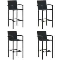 Prolenta Maison Exclusive - Tabourets de bar 4 pièces en polyrotin noir