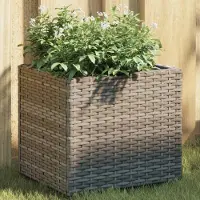 Prolenta Maison Exclusive - Lot de 2 jardinières, gris, 36 x 30 x 32 cm, rotin synthétique
