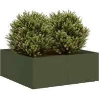Prolenta Maison Exclusive - Bac à plantes vert olive 80 x 80 x 30 cm en acier