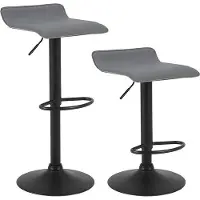 OEM Tabourets de bar gris - Hauteur 71 cm - Lot de 2 - Cuisine - Tabourets de bar - Sans dossier - Réglables en hauteur - Hauteur 56-78 cm
