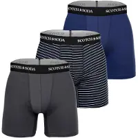 Scotch & Soda Boxers bleu foncé / gris foncé / noir / blanc