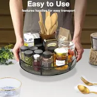 OEM Plateau tournant, organiseur pour cuisine, salle à manger, plan de travail, 23 cm, gris
