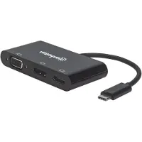 Manhattan 152990 USB C auf Multiport A/V-Konvert MST-Hub max 4K60Hz
