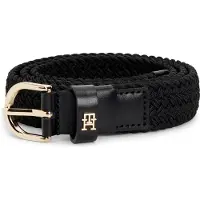 Tommy Hilfiger Ceinture 'Essential TH Monogram Braided Elastic' noir