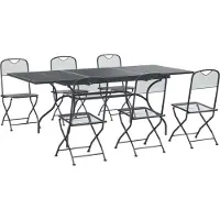 vidaXL Ensemble de jardin 7 pièces, anthracite, 212 x 90 x 76 cm