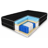 MARPUR Matelas à ressorts ensachés 90x200 Premium, 7 zones, fermeté H3, hauteur 20 cm, avec mousse de massage