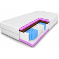MARPUR Matelas à ressorts ensachés 140x200, confort, 7 zones, fermeté H3/H4, hauteur 20 cm, avec latex et fibres de coco