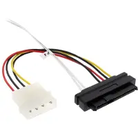 InLine 27633A Mini SAS HD Cable, SFF-8643 gewinkelt zu 4x SFF-8482 (29-pol.) + Strom, 0.5m