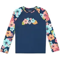 Roxy Set Morning Flower Long Sleeve Rash Guard Bleu 3 Years Fille