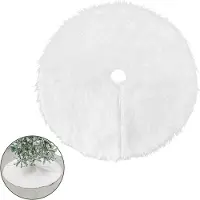 TolleTour Couverture d'arbre Sous-couverture Couverture de sapin de Noël Ø 90 cm, blanc Blanc - Couverture de sapin de Noël Sous-couverture pour sapin, arbre de Noël