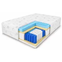 MARPUR Matelas à ressorts ensachés 80x200, qualité Premium, 7 zones de confort, fermeté H3, hauteur 26 cm, avec mousse de massage