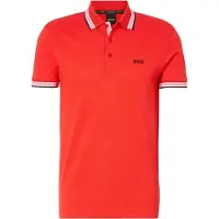 Boss green Paddy 10241663 Green Short Sleeve Polo Orange L Homme
