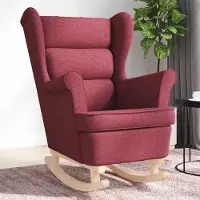 Prolenta Fauteuil à bascule de luxe, couleur vin, dimensions 74x90x102 cm, revêtement en tissu