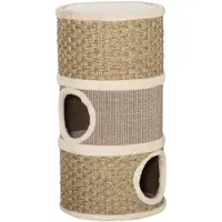 SUGIFT : Tour pour chat avec griffoir, cachette et meubles pour chats. Matériau : panneau de fibres de densité moyenne (MDF). Couleur : kaki