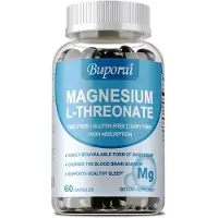 Buporai L-thréonate de magnésium 2000 mg (60 gélules) Complément alimentaire, cerveau, mémoire, concentration, sommeil