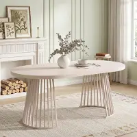 Flieks Table à rallonges avec structure télescopique en deux parties, plateau renforcé, table à manger, table de cuisine 100/138/176 x 100 x 76 cm, cachemire