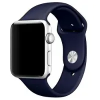 Mercury pasek Silicon Apple Watch 42/44/ 45 mm niebieski/navy (Acier inoxydable, Silicone), Sangles de montre, Bleu