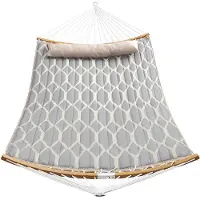 Songmics Hamac En Tissu Matelassé, Losange Gris + Beige