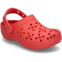 Crocs Classic Floral Cut Out Clogs Rouge EU 32-33 Enfants