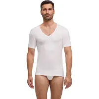 Falke T-shirt UW, col en V profond, couleur blanche, taille XL