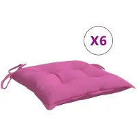vidaXL Coussins de chaise lot de 6 rose 40x40x7 cm tissu