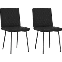 vidaXL Chaise de salle à manger 2 pcs. noir similicuir
