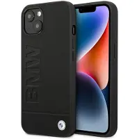 BMW Étui en cuir pour iPhone 14 Plus Noir