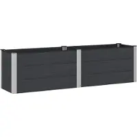 Syfax Jardinière surélevée Noir 200 x 50 x 54 cm