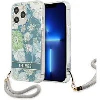 GUESS Guhcp13xhflsn Iphone 13 Pro Max 6.7 Flower Strap Phone Case Clair