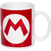 Nintendo Super Mario Mug - Mario Initial - Official Merchandise, céramique, 315 ml, lavable au lave-vaisselle et au micro-ondes