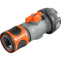 Gardena - Raccord avec vanne de régulation - convient aux tuyaux de 16 mm (5/8") et 19 mm (3/4")